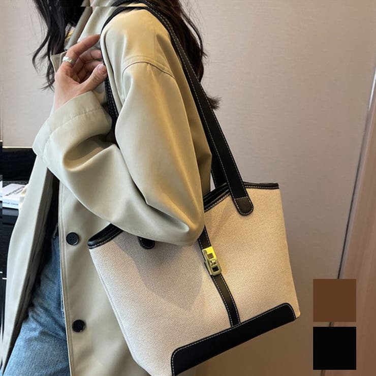 大容量キャンバスショルダートート バッグ トートバッグ | maison de LATIR | 詳細画像1 