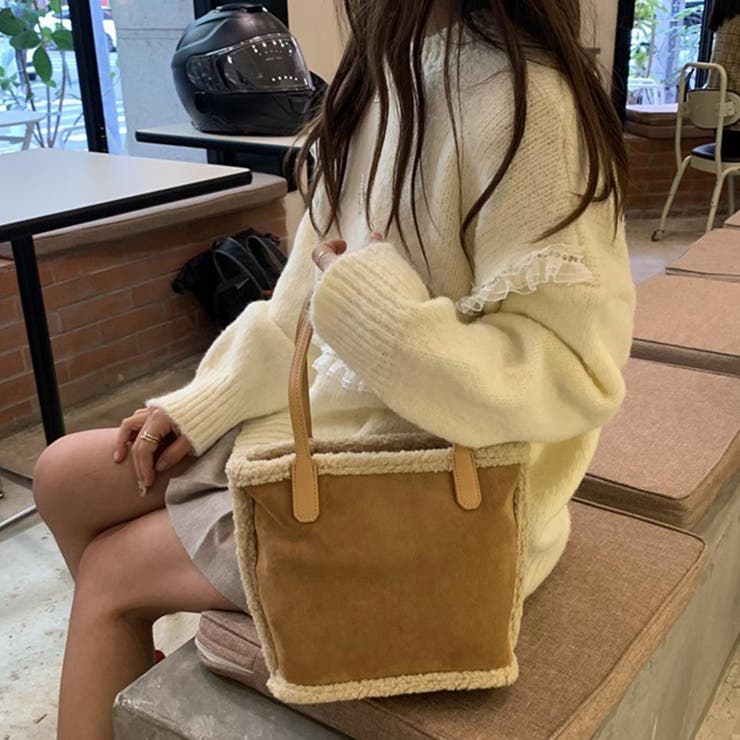 大人可愛いボアミニトート トートバッグ ハンドバッグ[品番