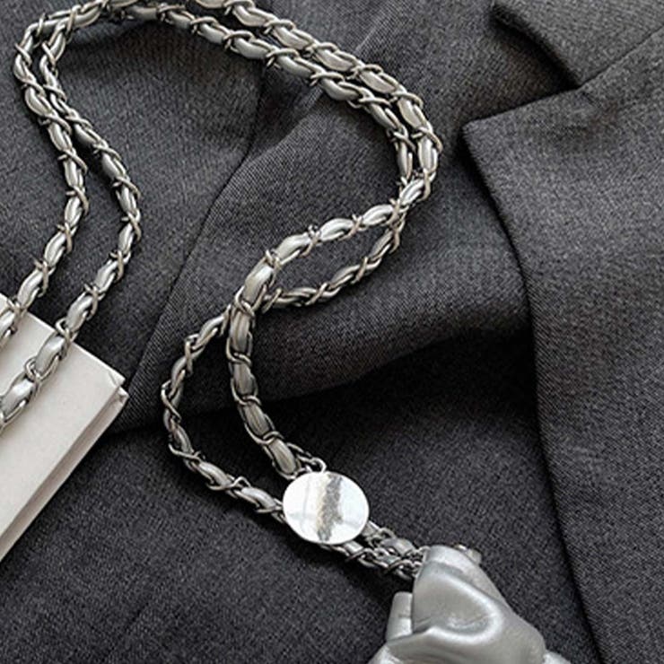 リボン付きフェイクレザーのチェーンショルダー ショルダーバッグ リボン | maison de LATIR | 詳細画像14 