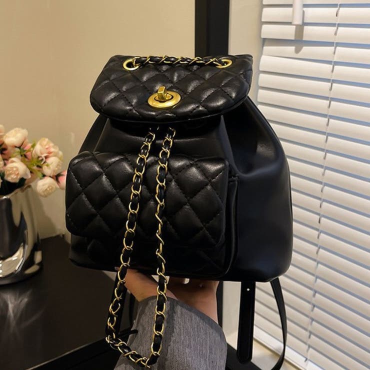 ブラック | フォルムが可愛い2wayリュック チェーンショルダーバッグ 高見え | maison de LATIR