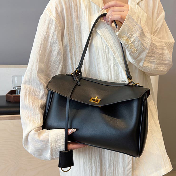 ブラック | スクエアミディアムバッグ ハンドバック スクエア | maison de LATIR