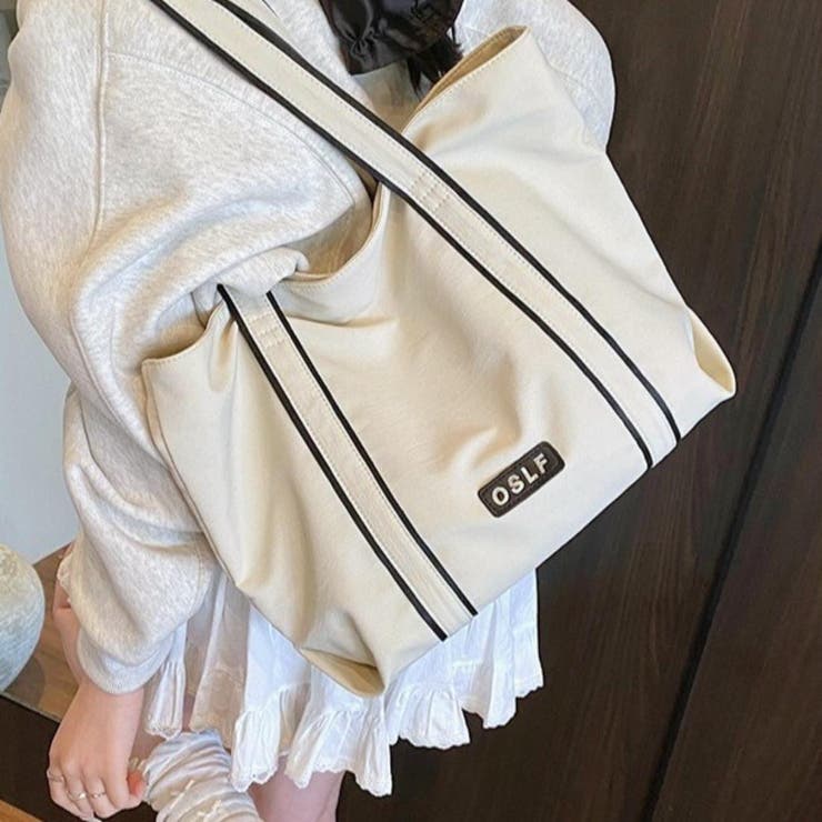 ベージュ | 上品見えカジュアルビッグトートバッグ 春 春服 | maison de LATIR