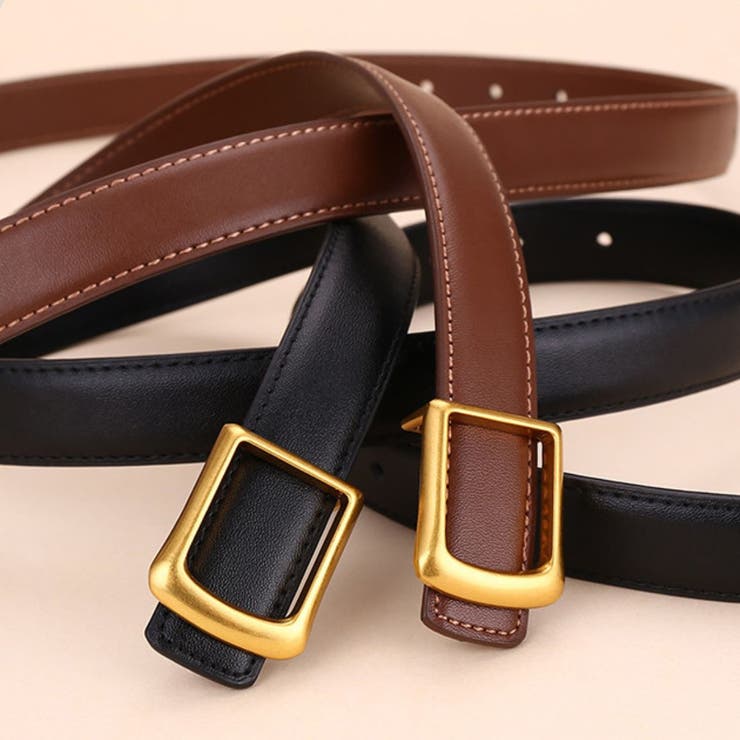 長く愛用したくなるスクエアバックル本革ベーシックベルト アクセサリー ファッショ… | maison de LATIR | 詳細画像11 