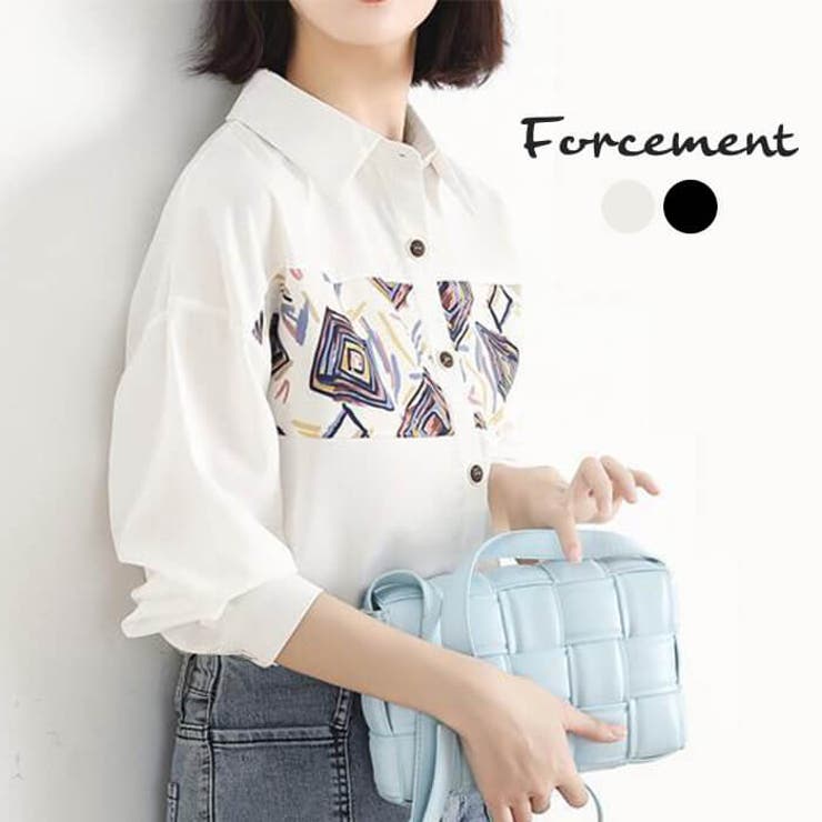 フロントのプリントがレトロでかわいいシャツ 個性的 大人め カジュアル 夏 品番 Msdl Forcement フォースメント のレディースファッション通販 Shoplist ショップリスト