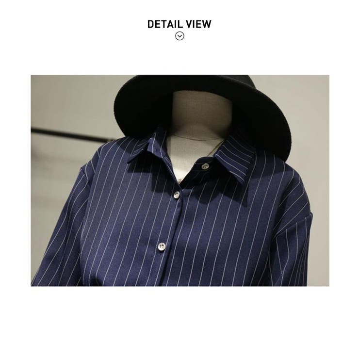 ランタンスリーブが可愛いストライプシャツ袖コンシャスドロップショルダーお洒落オフィスカジュアル通勤服上品夏秋