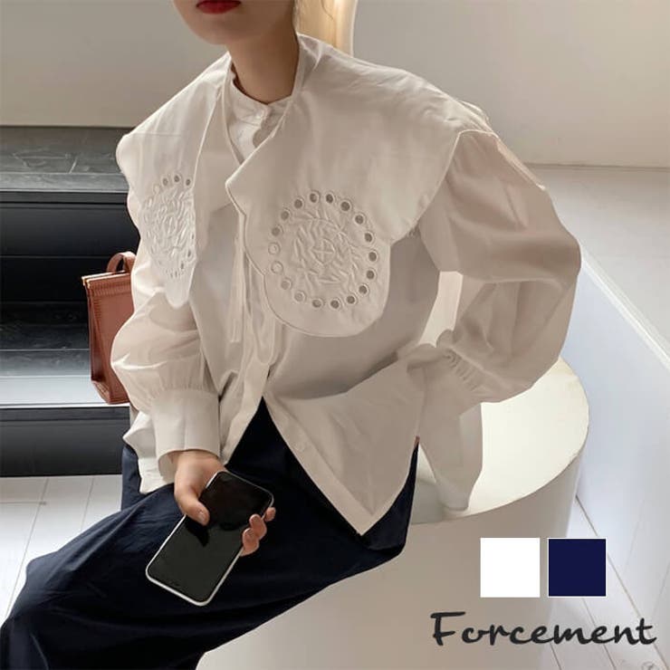大きな襟とスカラップが目を引くブラウス 大人女子 かわいい 品番 Msdl Forcement フォースメント のレディースファッション通販 Shoplist ショップリスト