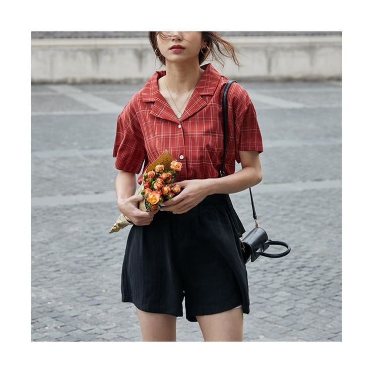 Spick and Span Noble - コーデ売り♡ミックスニット＆チェックシャツ ネルシャツ 重ね着 レイヤード HUG.U ニット シャツ 重ね着風 レディース ドッキング トップス