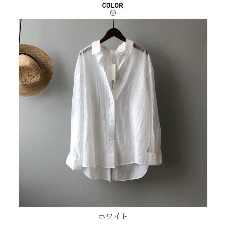 売れ筋新商品 透け感が可愛いバックレスシアーシャツ 背中開き フロントボタン トップス