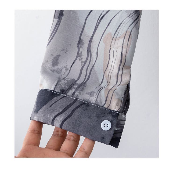 マーブル柄シアーシャツ シャツ トップス | maison de LATIR | 詳細画像11 