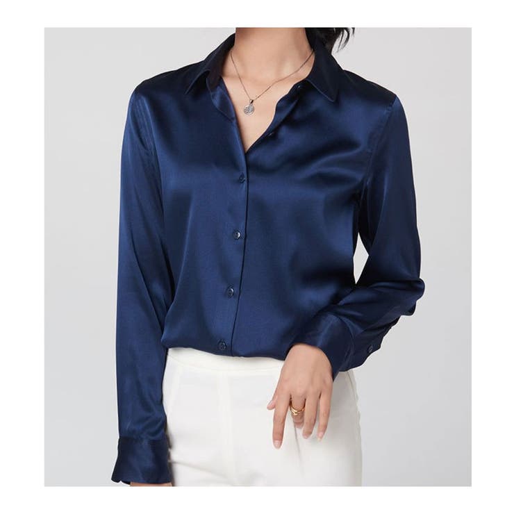 サテン素材でかっこよく着られる大人シャツ サテン オンオフ問わず使える | maison de LATIR | 詳細画像5 