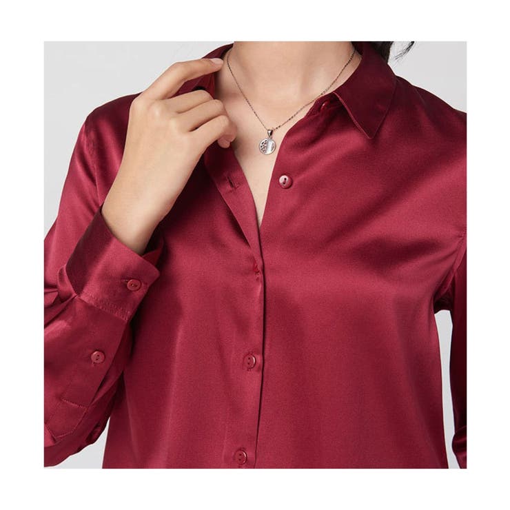 サテン素材でかっこよく着られる大人シャツ サテン オンオフ問わず使える | maison de LATIR | 詳細画像7 