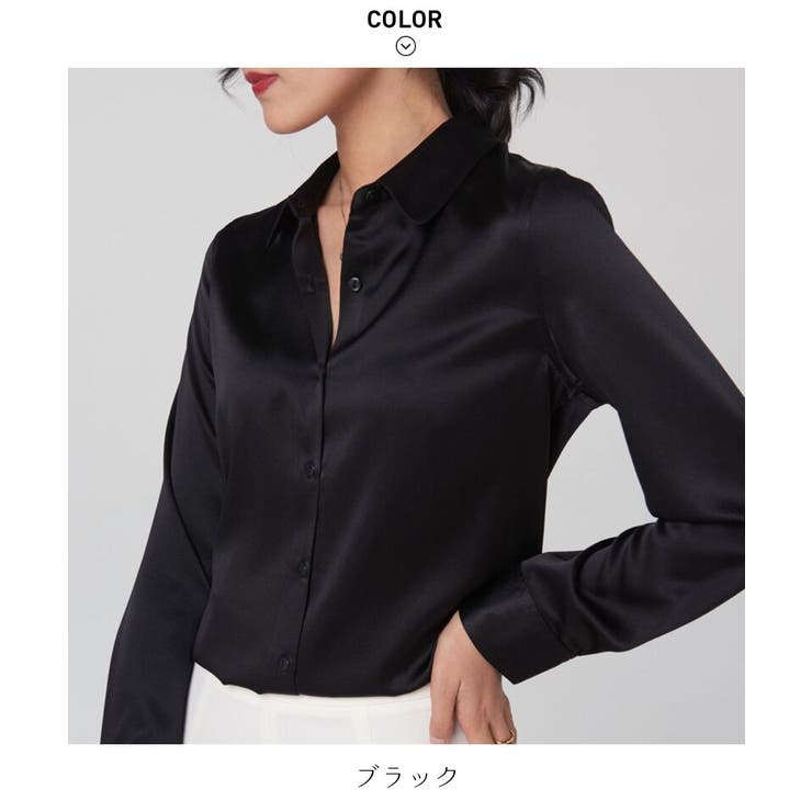 サテン素材でかっこよく着られる大人シャツ サテン オンオフ問わず使える | maison de LATIR | 詳細画像9 