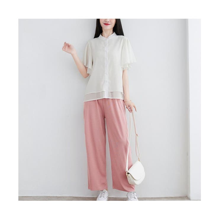 ふんわり感が可愛いフリル袖トップス 半袖 フロントボタン | maison de LATIR | 詳細画像4 