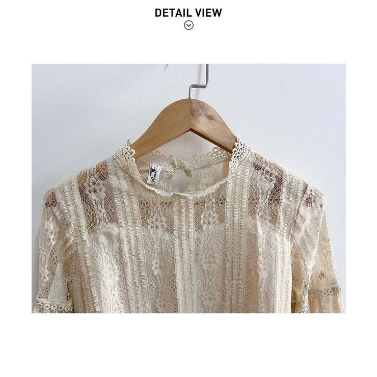 エレガントな総レースデザインブラウス レースシャツ 春 | maison de LATIR | 詳細画像12 
