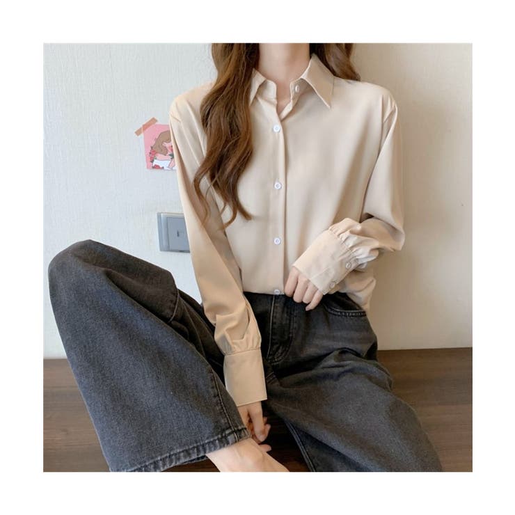 ルーズシルエットがオシャレなカラーシフォンシャツ 冬 シャツ | maison de LATIR | 詳細画像2 