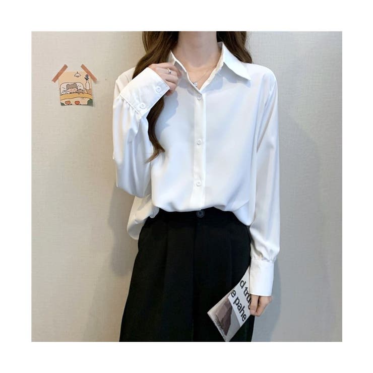 ルーズシルエットがオシャレなカラーシフォンシャツ 冬 シャツ | maison de LATIR | 詳細画像5 