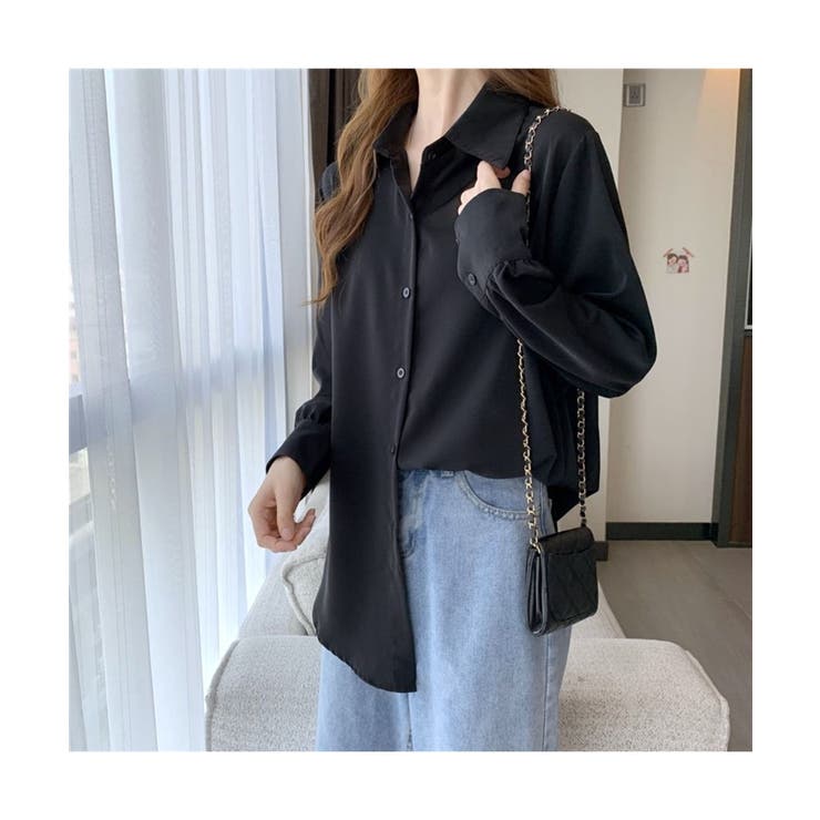 ルーズシルエットがオシャレなカラーシフォンシャツ 冬 シャツ | maison de LATIR | 詳細画像7 