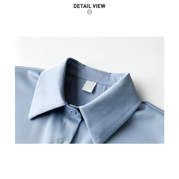 幅広い着こなしが楽しめるシンプルボタンデザインシャツ 秋 無地 | maison de LATIR | 詳細画像12 