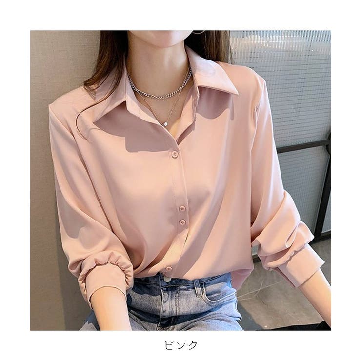 幅広い着こなしが楽しめるシンプルボタンデザインシャツ 秋 無地 | maison de LATIR | 詳細画像17 