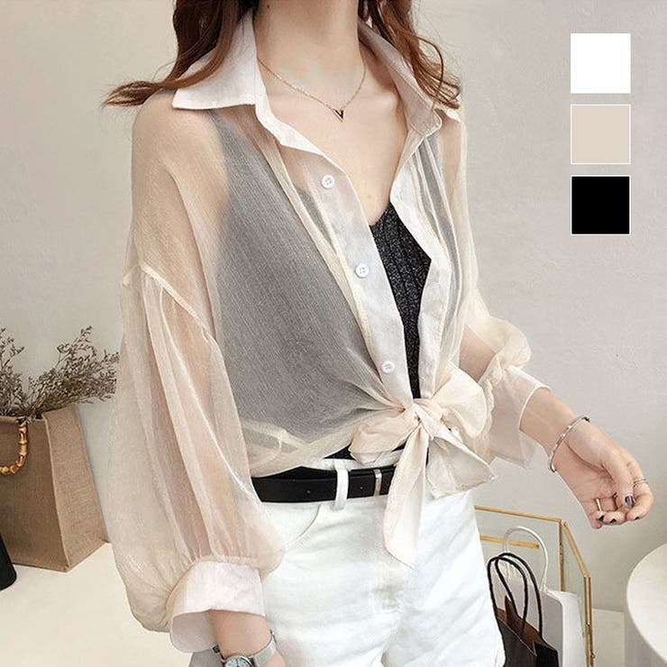 透け感がオシャレな前結びシアーブラウス ブラウス シャツ | maison de LATIR | 詳細画像1 