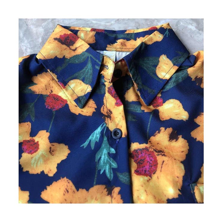 個性を思い切り楽しめる花柄プリント半袖シャツ ブラウス 前開き | maison de LATIR | 詳細画像9 