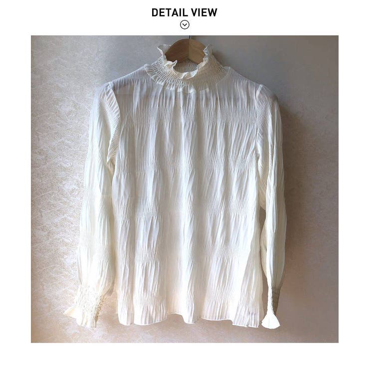 大人の可愛らしさを演出するシアーシャーリング長袖ブラウス プルオーバー 上品 | maison de LATIR | 詳細画像4 