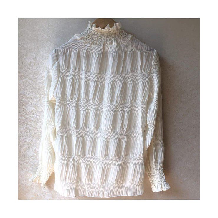 大人の可愛らしさを演出するシアーシャーリング長袖ブラウス プルオーバー 上品 | maison de LATIR | 詳細画像5 