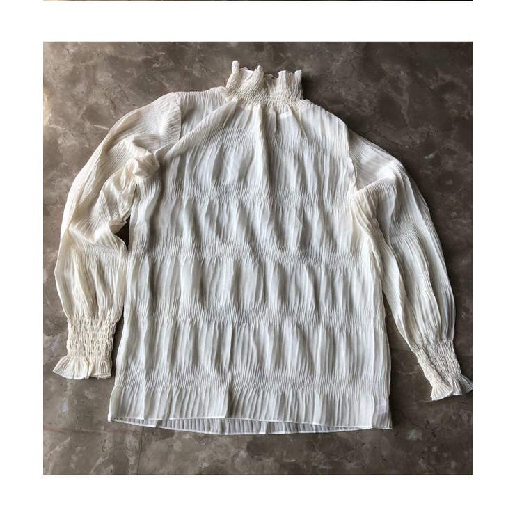 大人の可愛らしさを演出するシアーシャーリング長袖ブラウス プルオーバー 上品 | maison de LATIR | 詳細画像8 