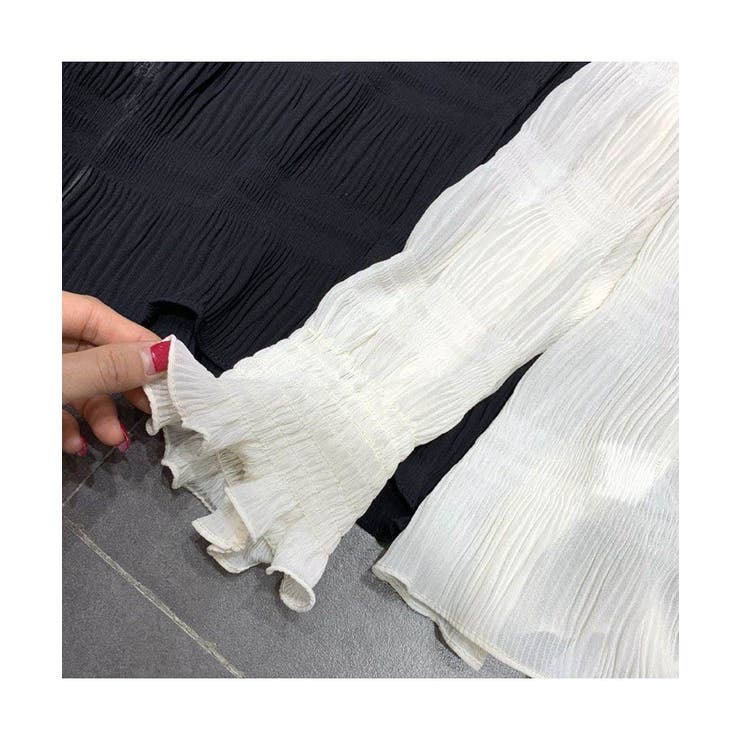 大人の可愛らしさを演出するシアーシャーリング長袖ブラウス プルオーバー 上品 | maison de LATIR | 詳細画像9 