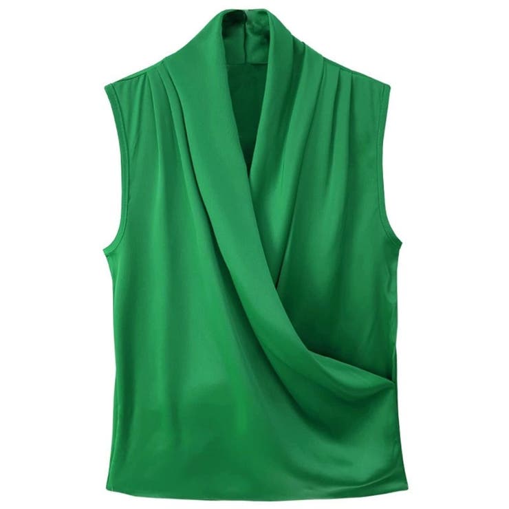 一枚で上品、重ねて今っぽくノースリーブシャーリングブラウス オフィス オフィスカ… | maison de LATIR | 詳細画像14 