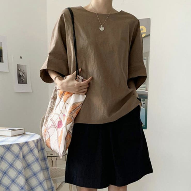 大人のこなれ感を演出するビッグシャツ 半袖 サイドスリット | maison de LATIR | 詳細画像6 