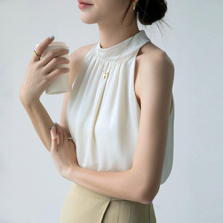 軽やかに着映える上品なノースリーブモックネックシアーブラウス 春 春服 | maison de LATIR | 詳細画像2 