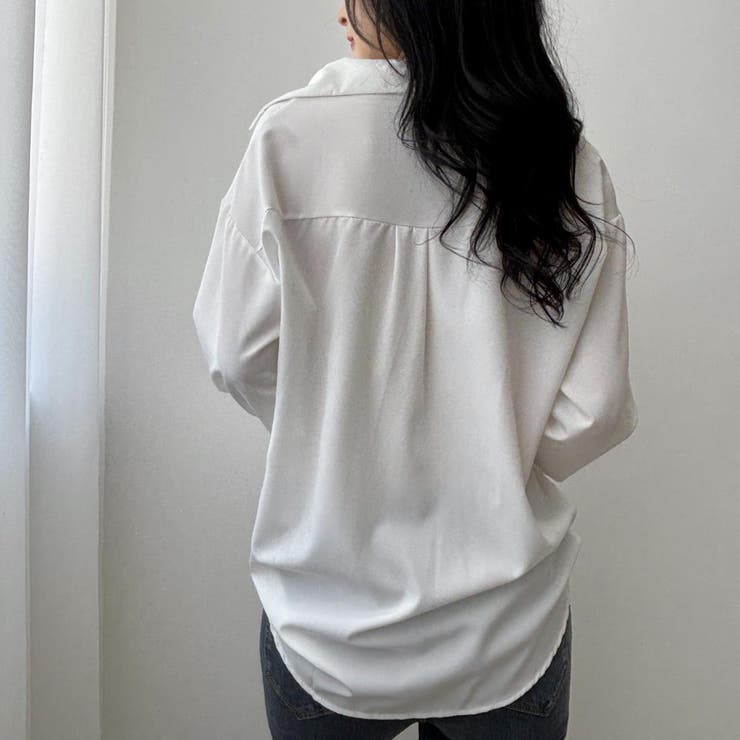 オーバーサイズ白シャツ 白シャツ シャツ[品番：MSDL0003133