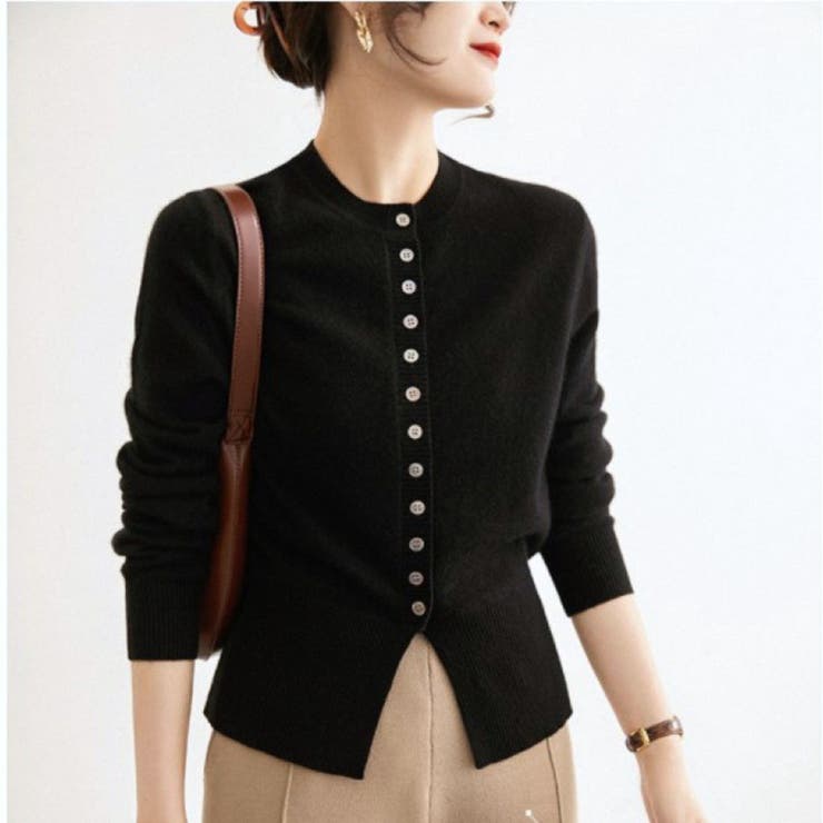 上品さを感じさせるふんわりコンパクトニットカーディガン ショートカーディガン 羽… | maison de LATIR | 詳細画像2 