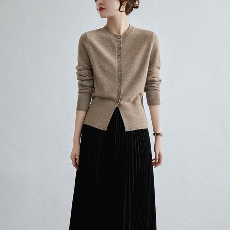 ブラウン | 上品さを感じさせるふんわりコンパクトニットカーディガン ショートカーディガン 羽… | maison de LATIR