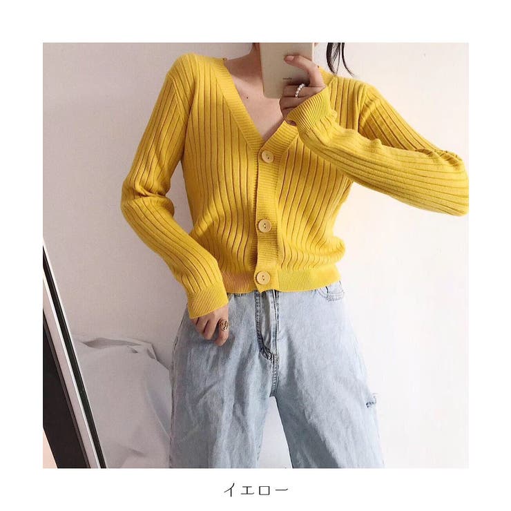 シンプル細見えvネックリブニットトップス レディース カーディガン | maison de LATIR | 詳細画像17 
