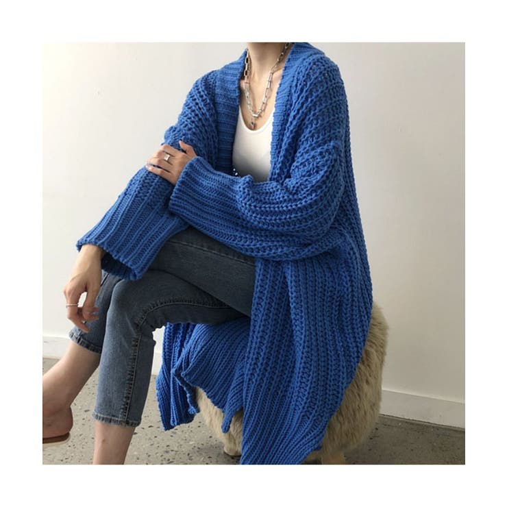 カシミヤ ロング ニットカーディガン リボンベルト ショール