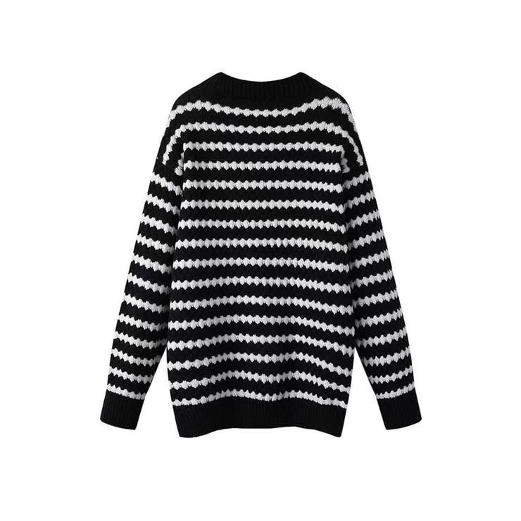 STILL BY HAND ボーダーカーディガン ブラック 48 Lサイズ