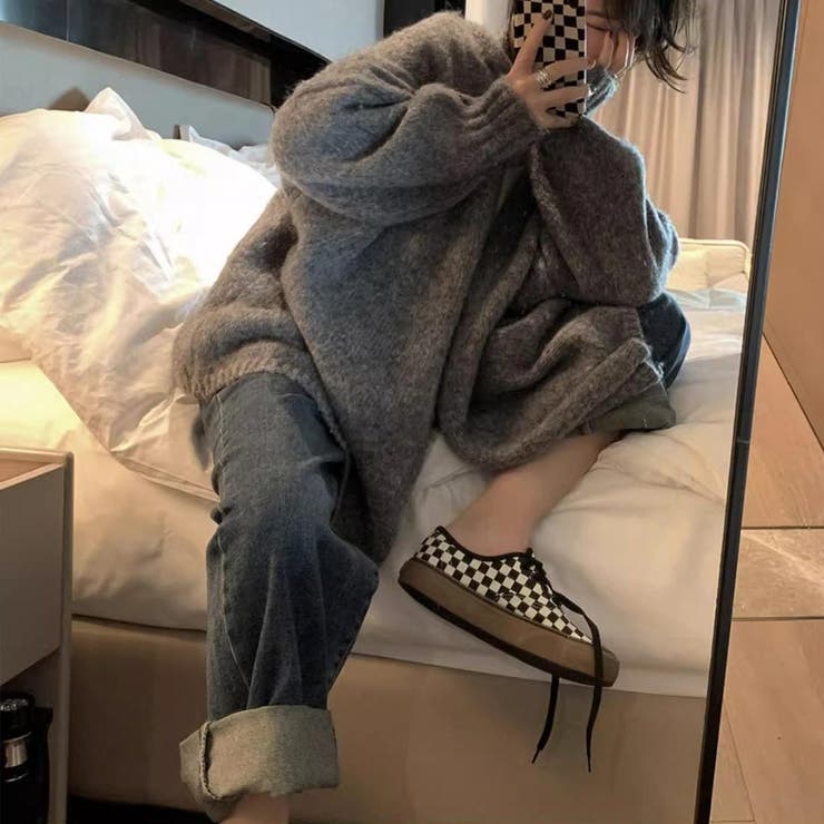 サッと羽織るだけで今どきスタイルが完成！ドルマンニットカーディガン 羽織 冬 | maison de LATIR | 詳細画像4 