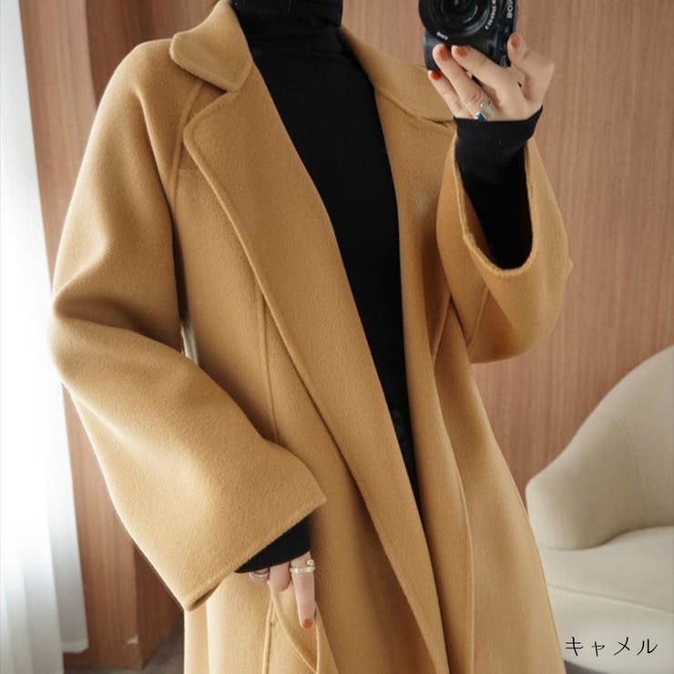 羽織るだけで大人っぽく着こなせる襟付きガウンコート ロングコート チェスターコート | maison de LATIR | 詳細画像17 