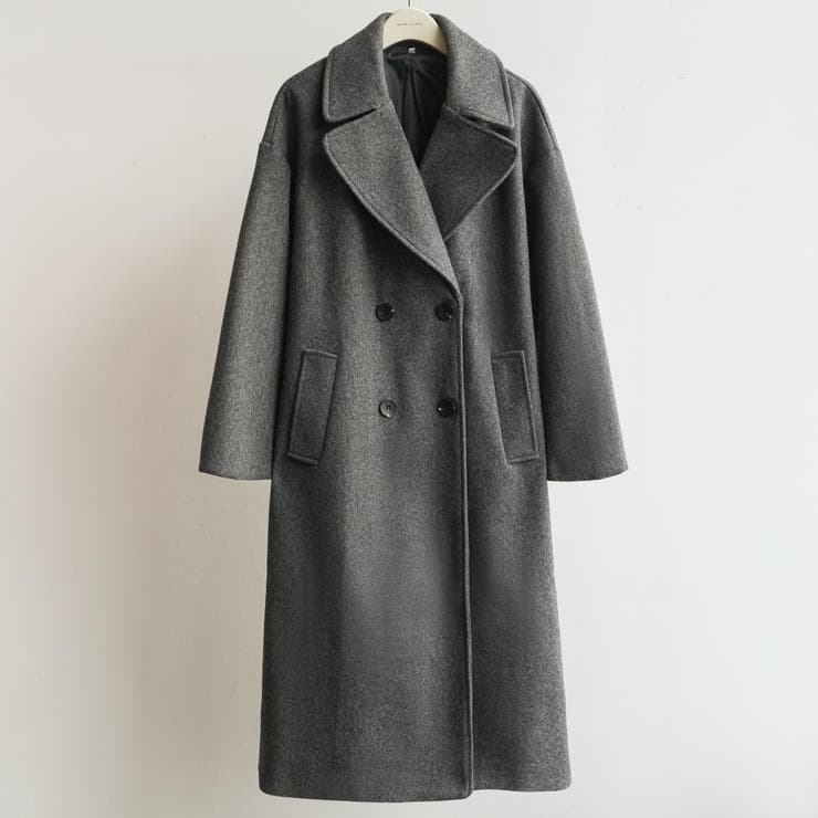 ダークグレー | ウールライク トレンチコート ダブルブレスト | maison de LATIR