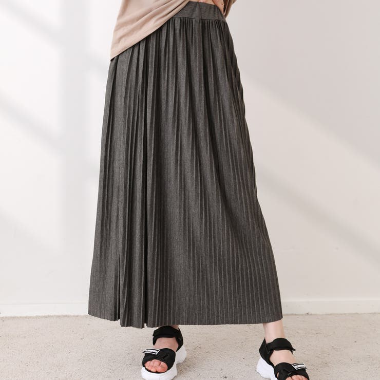 ダークグレー プリーツマキシスカート ダークグレー プリーツマキシスカート