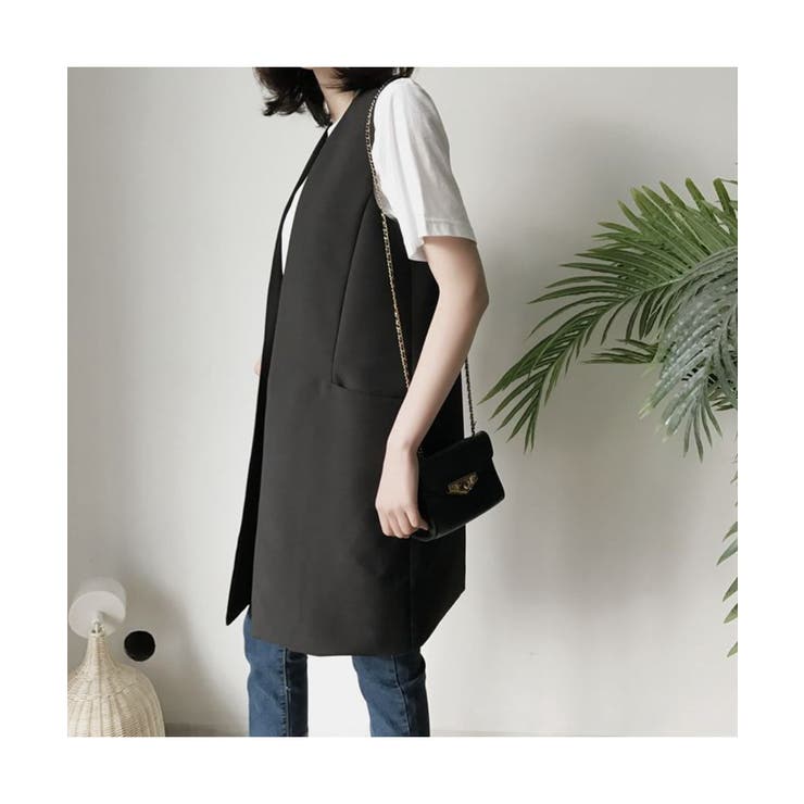 今季注目！即戦力ロングジレ ロング丈 ベスト | maison de LATIR | 詳細画像3 