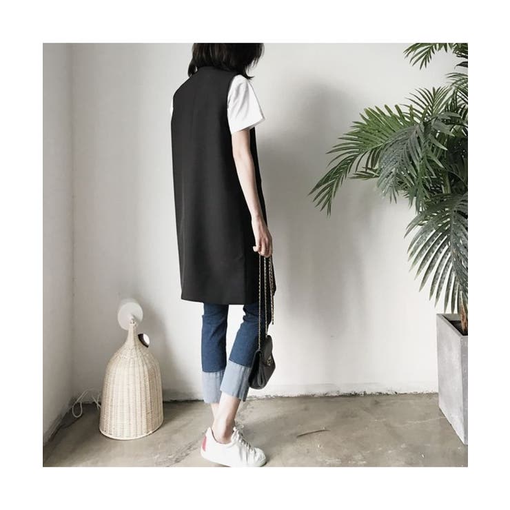 今季注目！即戦力ロングジレ ロング丈 ベスト | maison de LATIR | 詳細画像5 