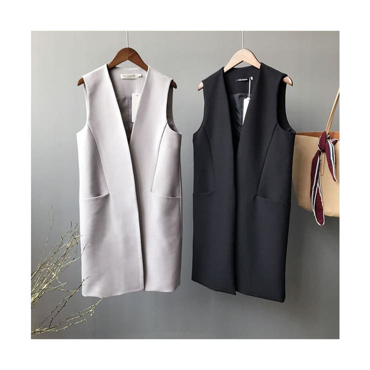 今季注目！即戦力ロングジレ ロング丈 ベスト | maison de LATIR | 詳細画像6 