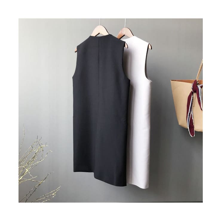 今季注目！即戦力ロングジレ ロング丈 ベスト | maison de LATIR | 詳細画像8 