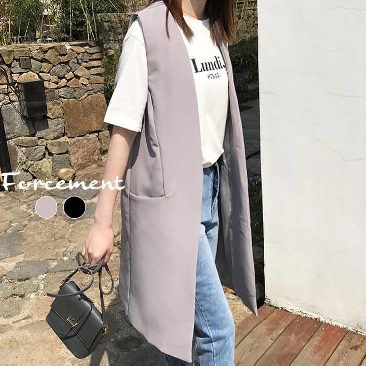 今季注目！即戦力ロングジレ ロング丈 ベスト | maison de LATIR | 詳細画像1 