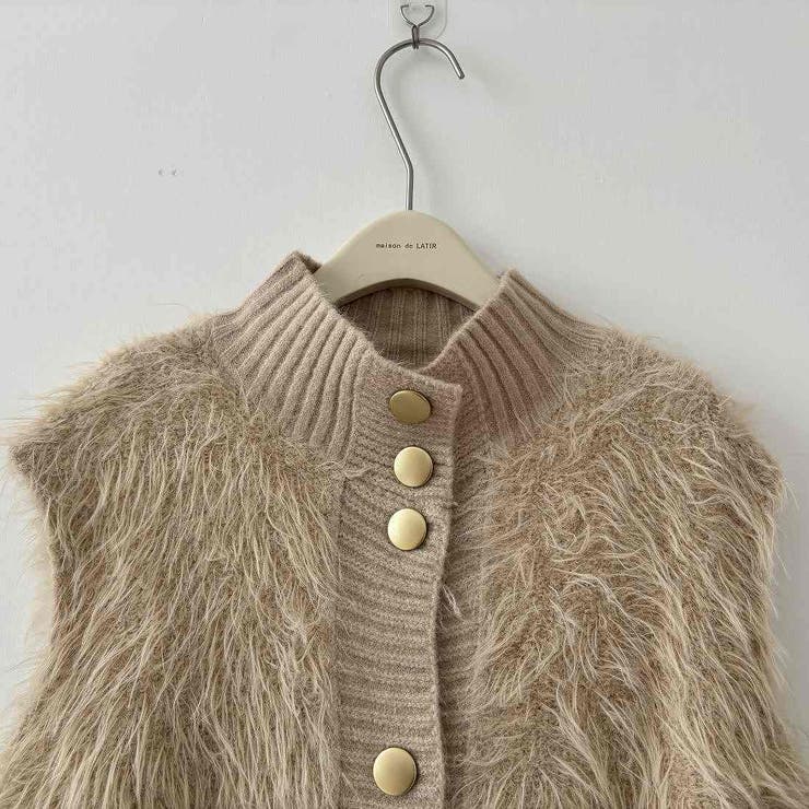 24AW maison de Dolce. ウォッシャブルファーベスト 洗える大人気秋ベスト♡ | ママだって女の子♡
