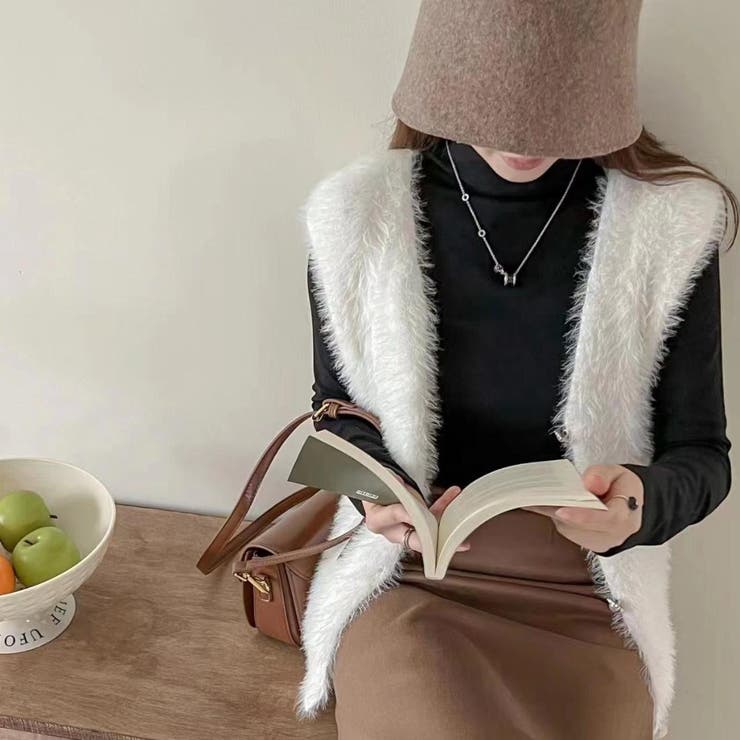 目を惹くシャギーファーベスト ファーベスト フェイクファー[品番