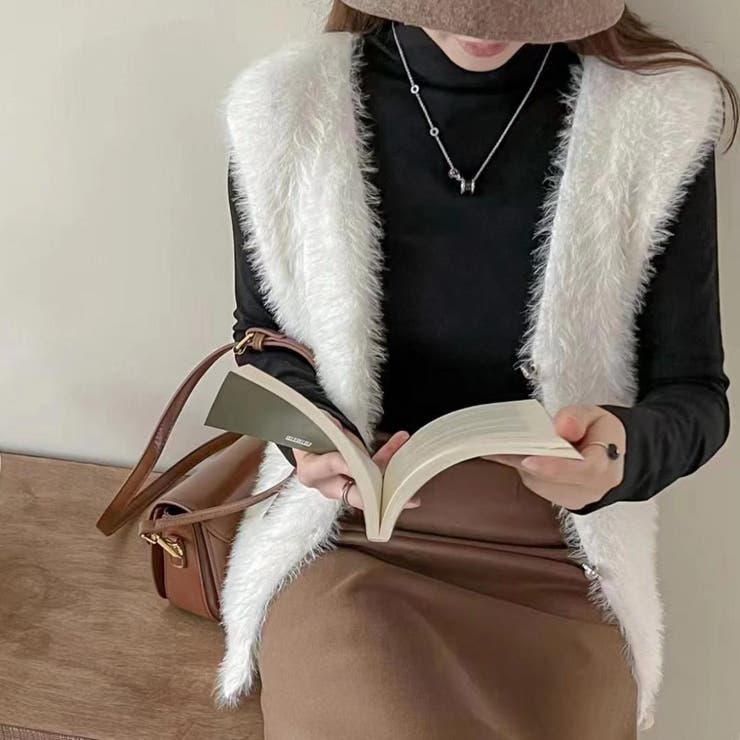 目を惹くシャギーファーベスト ファーベスト フェイクファー[品番